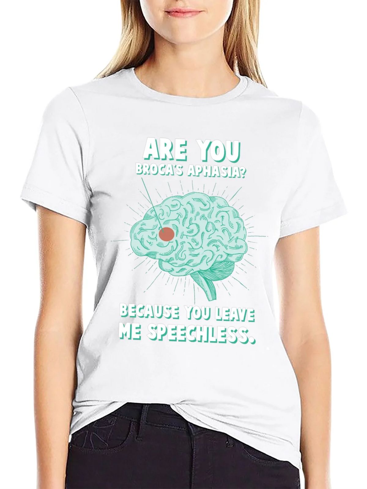 Speechless Brocas Aphasia Brain Graphic T-Shirt product image 8