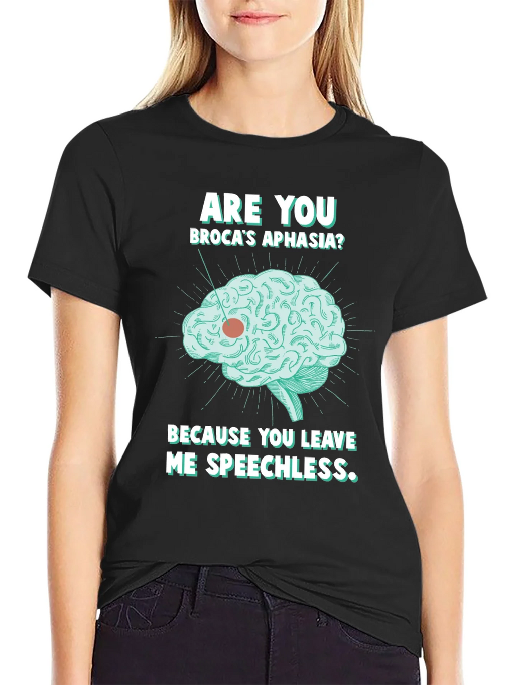 Speechless Brocas Aphasia Brain Graphic T-Shirt product image 2