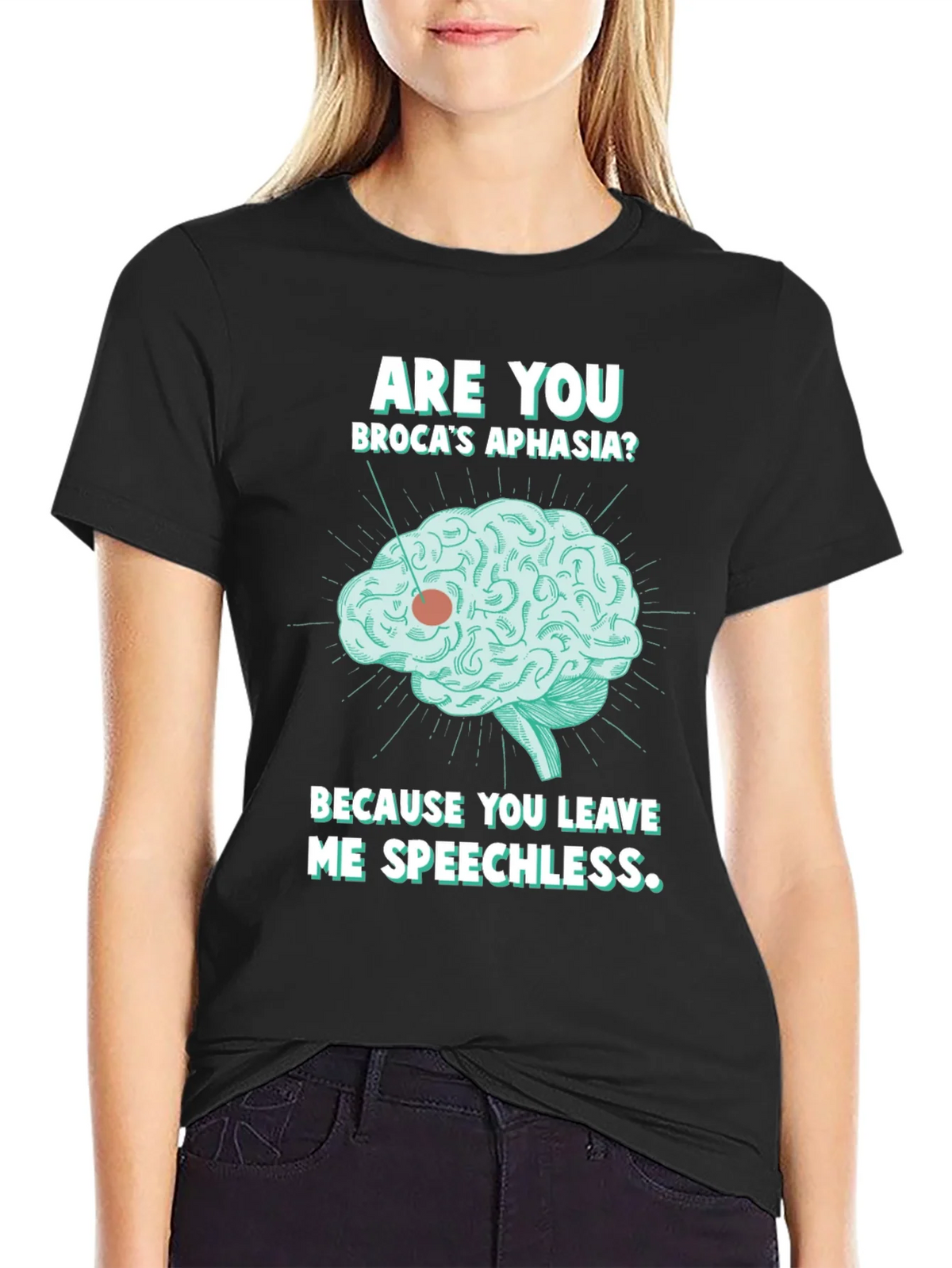Speechless Brocas Aphasia Brain Graphic T-Shirt product image 2