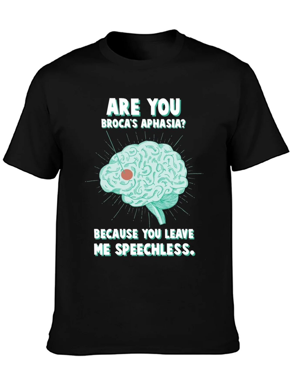 Speechless Brocas Aphasia Brain Graphic T-Shirt product image 3