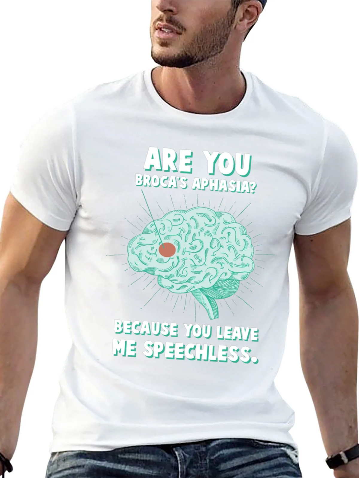 Speechless Brocas Aphasia Brain Graphic T-Shirt product image 12
