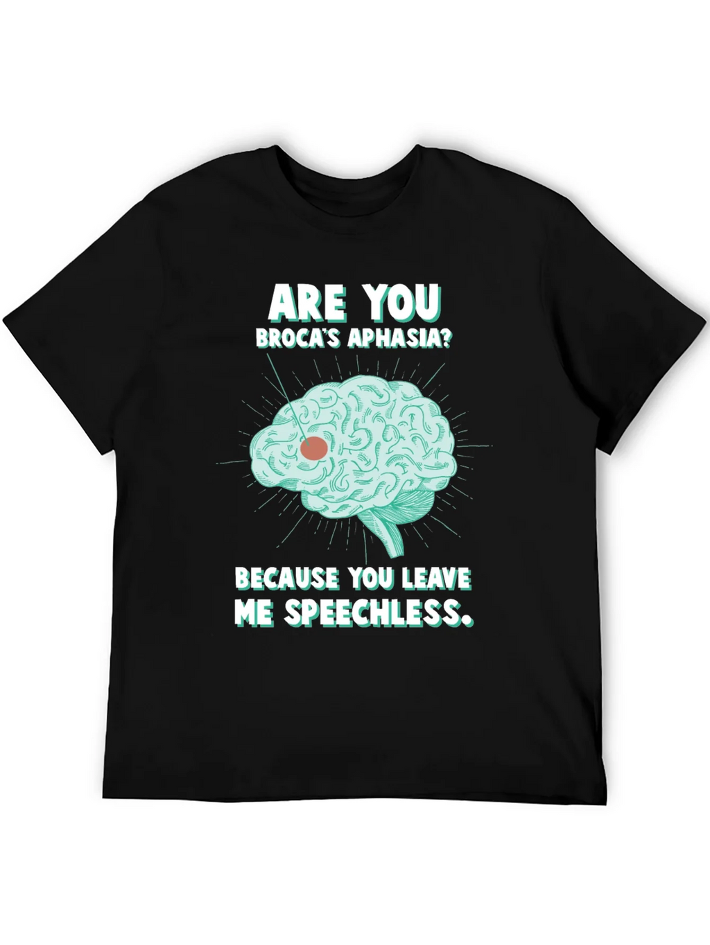 Speechless Brocas Aphasia Brain Graphic T-Shirt product image 5