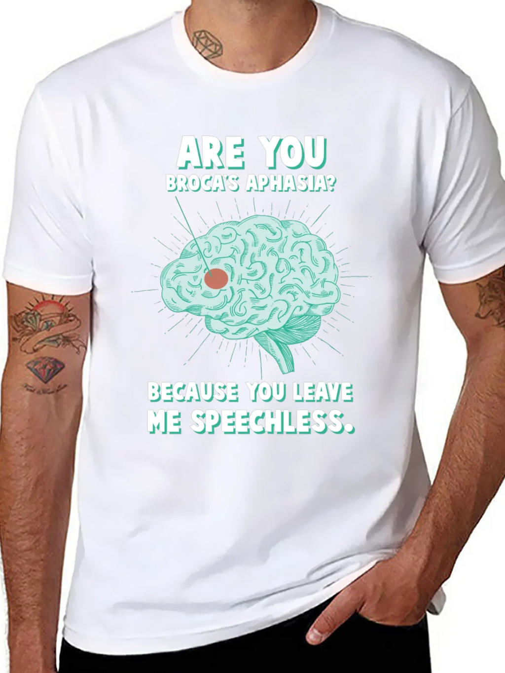 Speechless Brocas Aphasia Brain Graphic T-Shirt product image 7