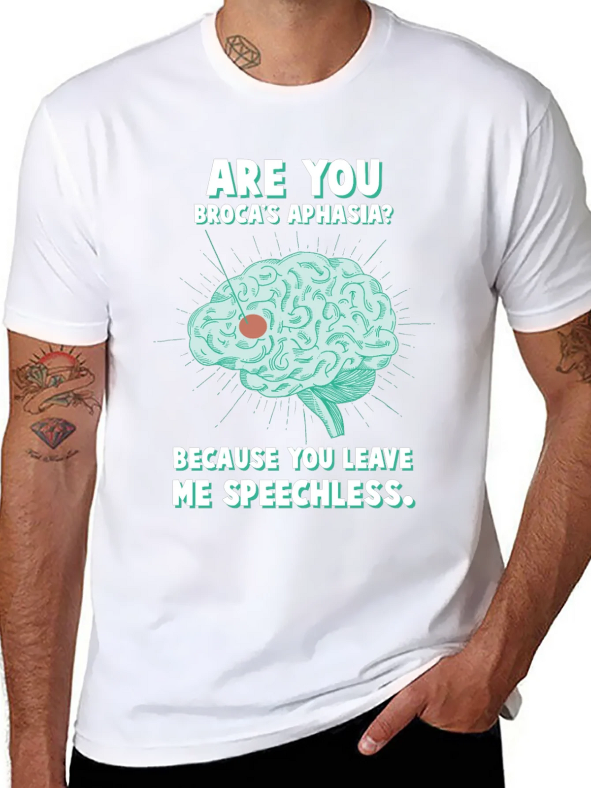 Speechless Brocas Aphasia Brain Graphic T-Shirt product image 7