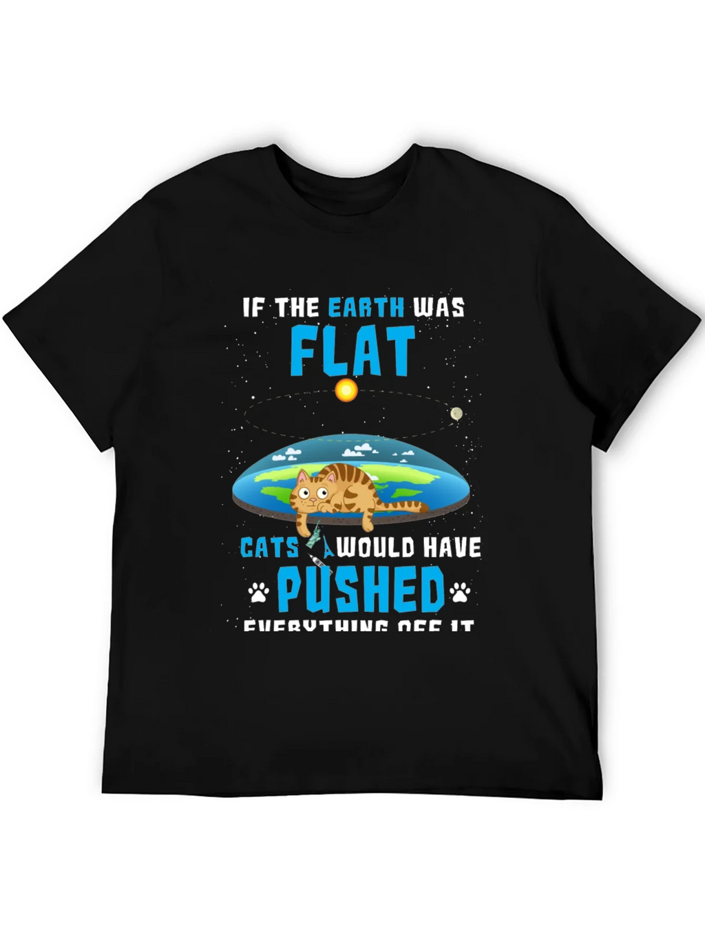 Flat Earth Cat T-Shirt - Funny Graphic Tee product image 3