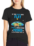 Flat Earth Cat T-Shirt - Funny Graphic Tee product image 1