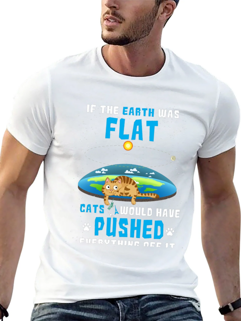 Flat Earth Cat T-Shirt - Funny Graphic Tee product image 7