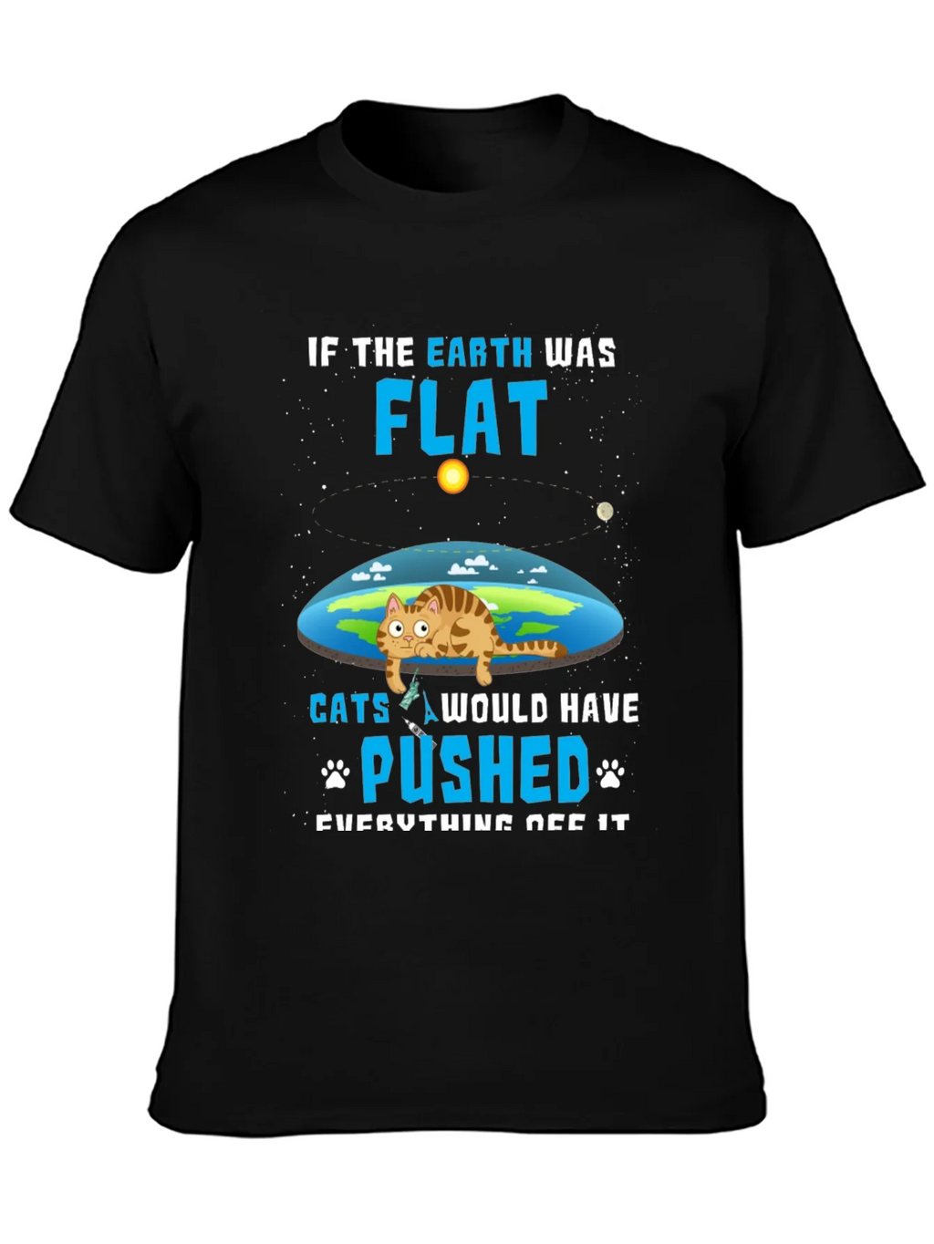 Flat Earth Cat T-Shirt - Funny Graphic Tee product image 2
