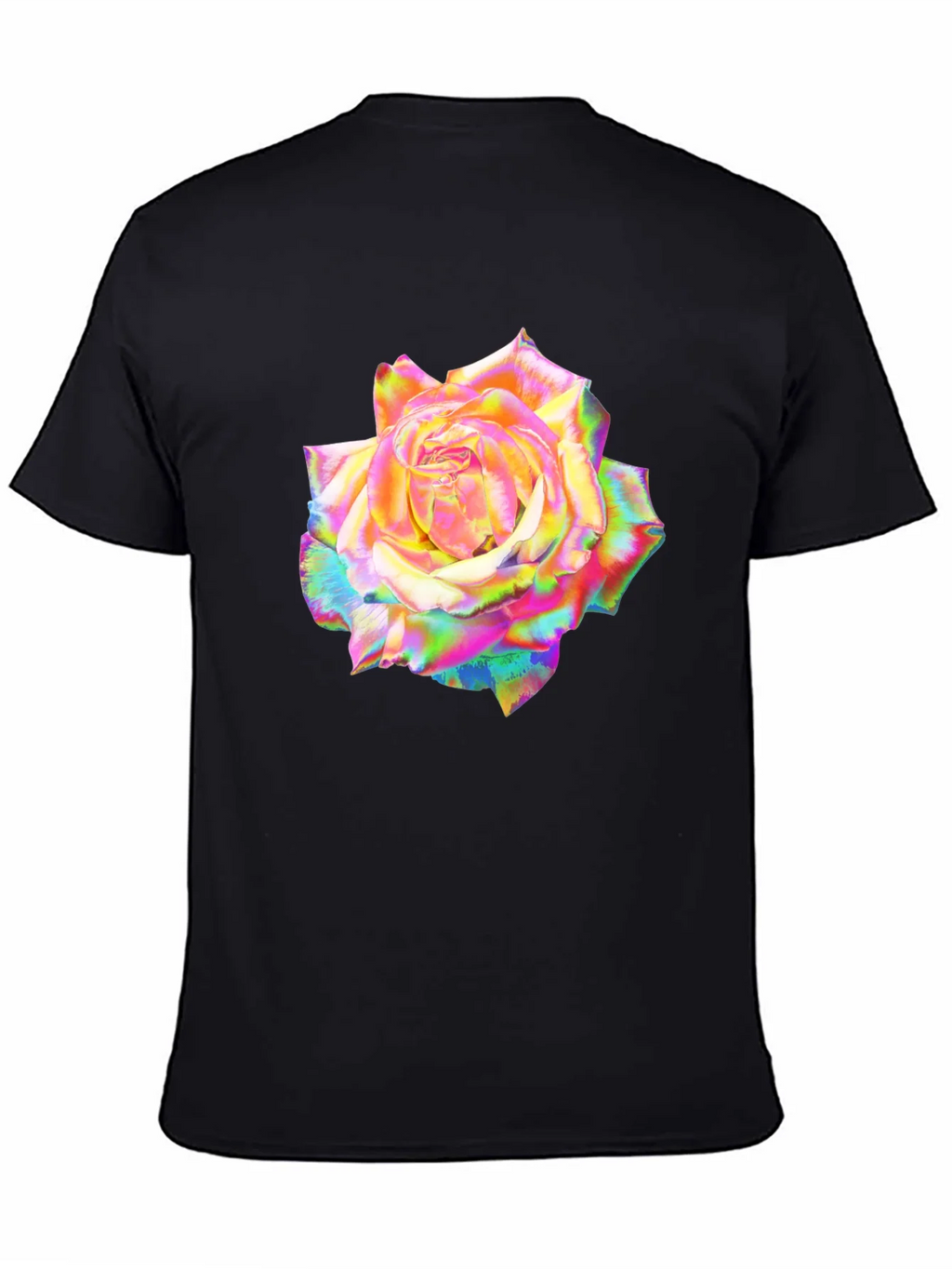 Rainbow Rose Graphic Black T-Shirt product image 4