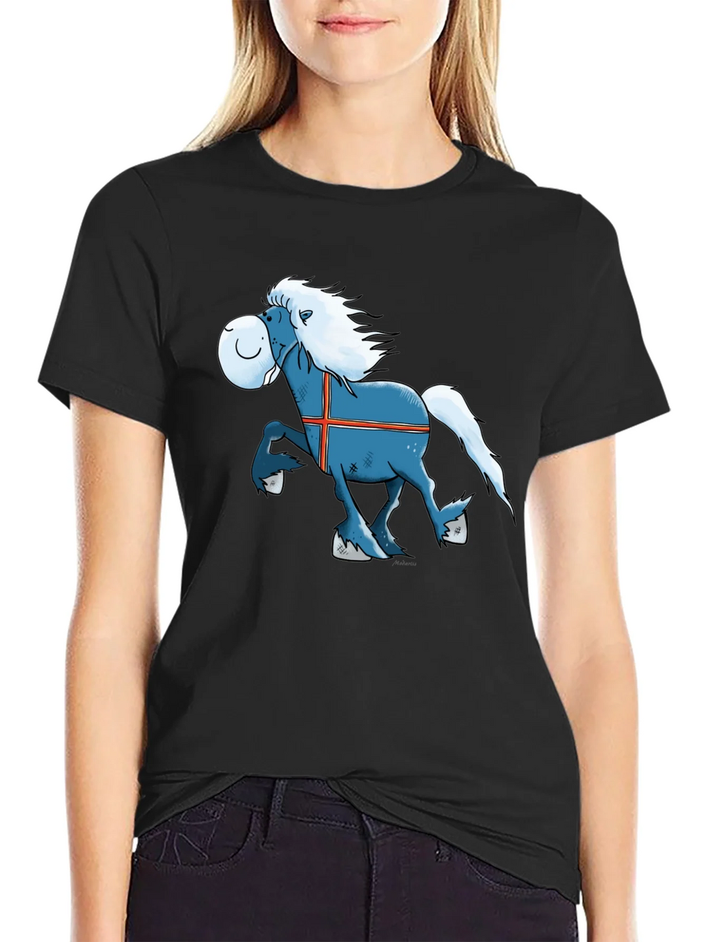 Icelandic Horse Cartoon T-Shirt - Novelty Tee product image 1