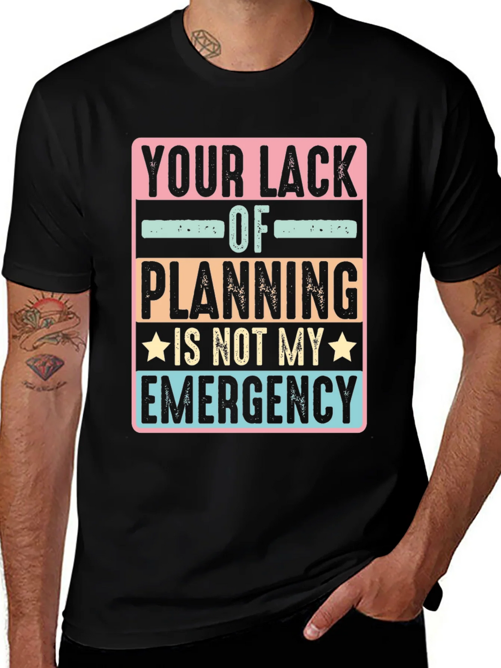 Funny Not My Emergency Graphic Tee - Black product image 1