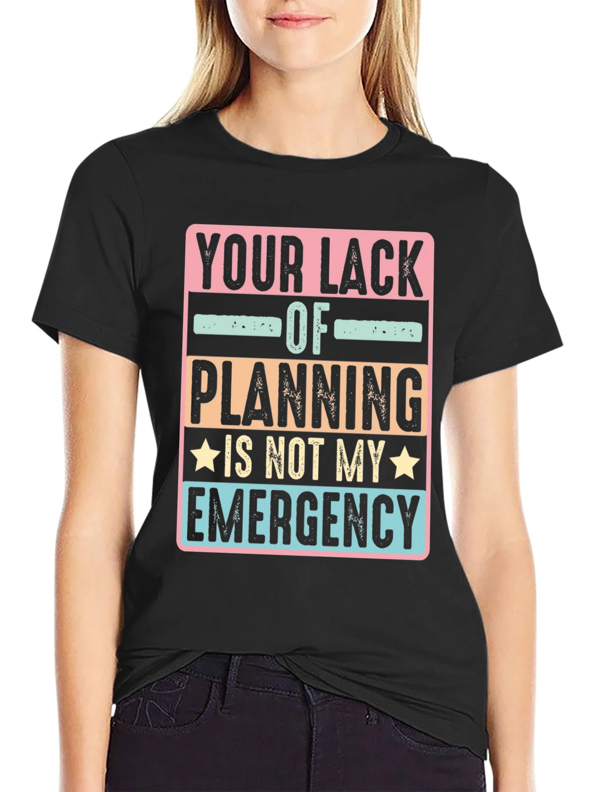 Funny Not My Emergency Graphic Tee - Black product image 2