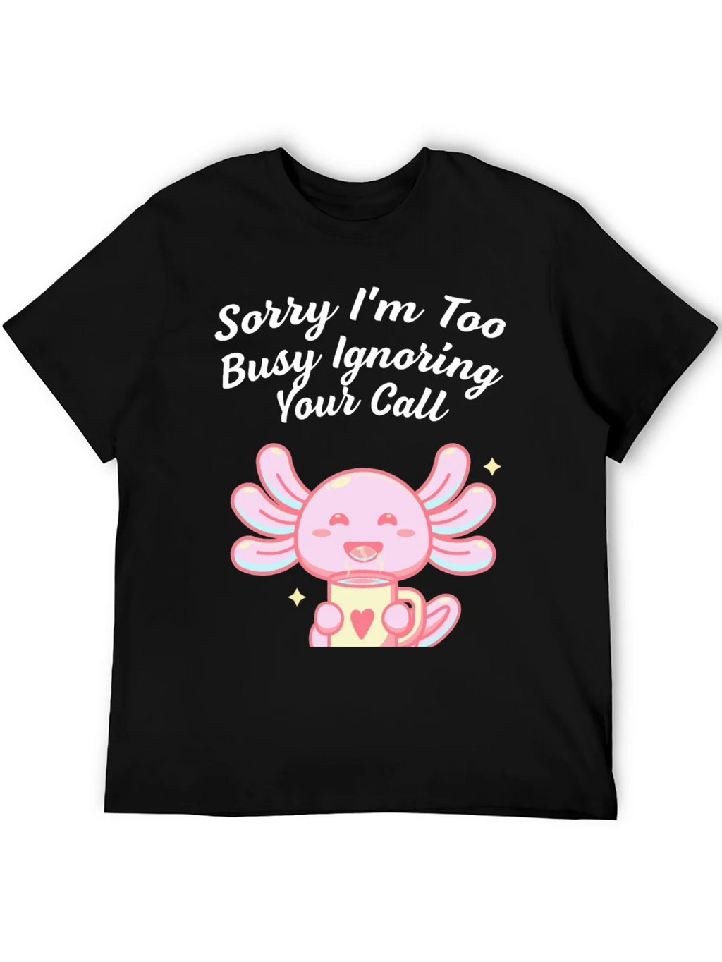 Ignoring Call Axolotl Black T-Shirt product image 5
