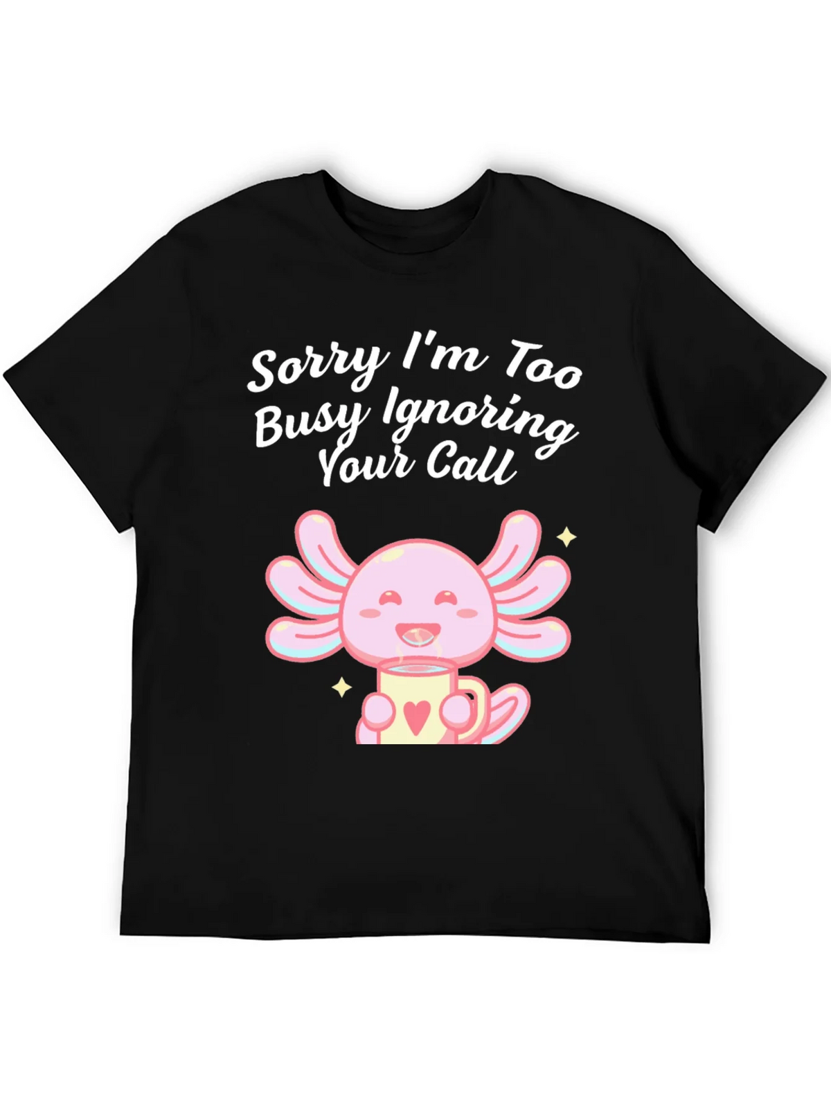 Ignoring Call Axolotl Black T-Shirt product image 5