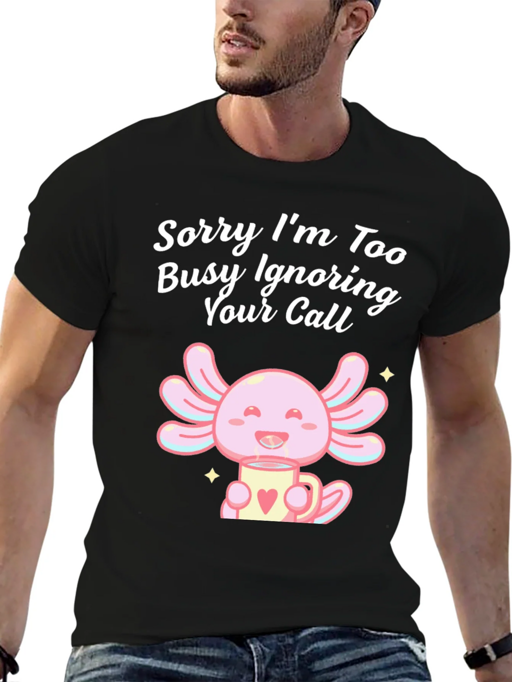 Ignoring Call Axolotl Black T-Shirt product image 6