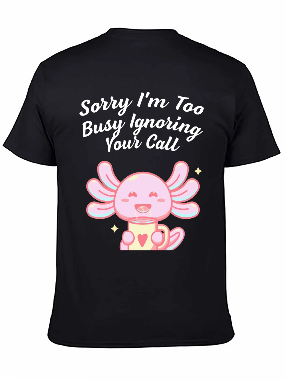 Ignoring Call Axolotl Black T-Shirt product image 4