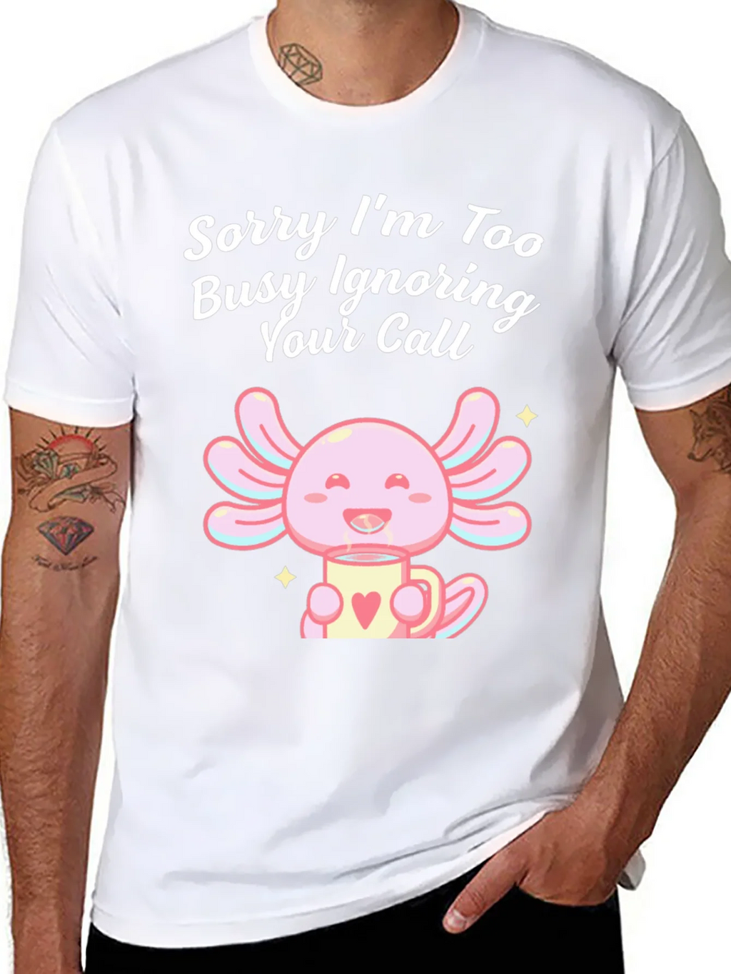 Ignoring Call Axolotl Black T-Shirt product image 7