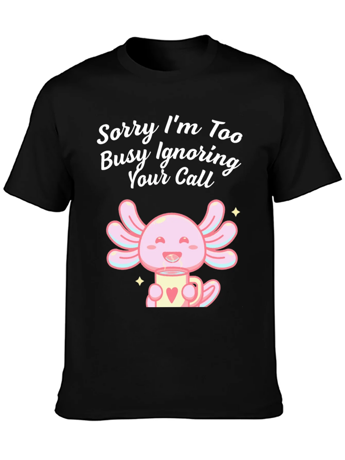 Ignoring Call Axolotl Black T-Shirt product image 3