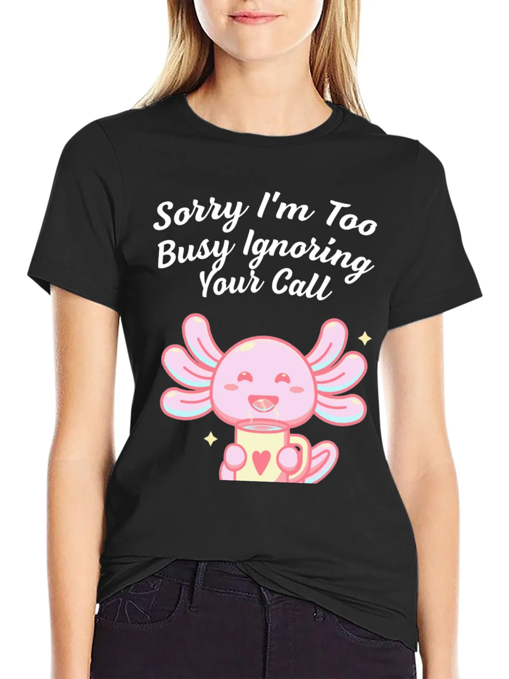 Ignoring Call Axolotl Black T-Shirt product image 2