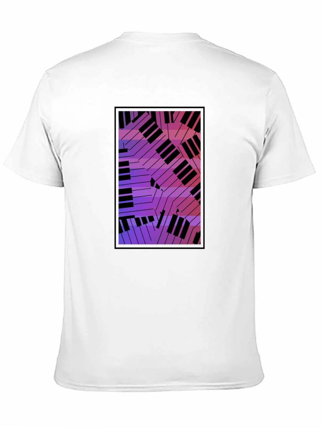 Abstract Piano Keys Graphic Black T-Shirt product image 5