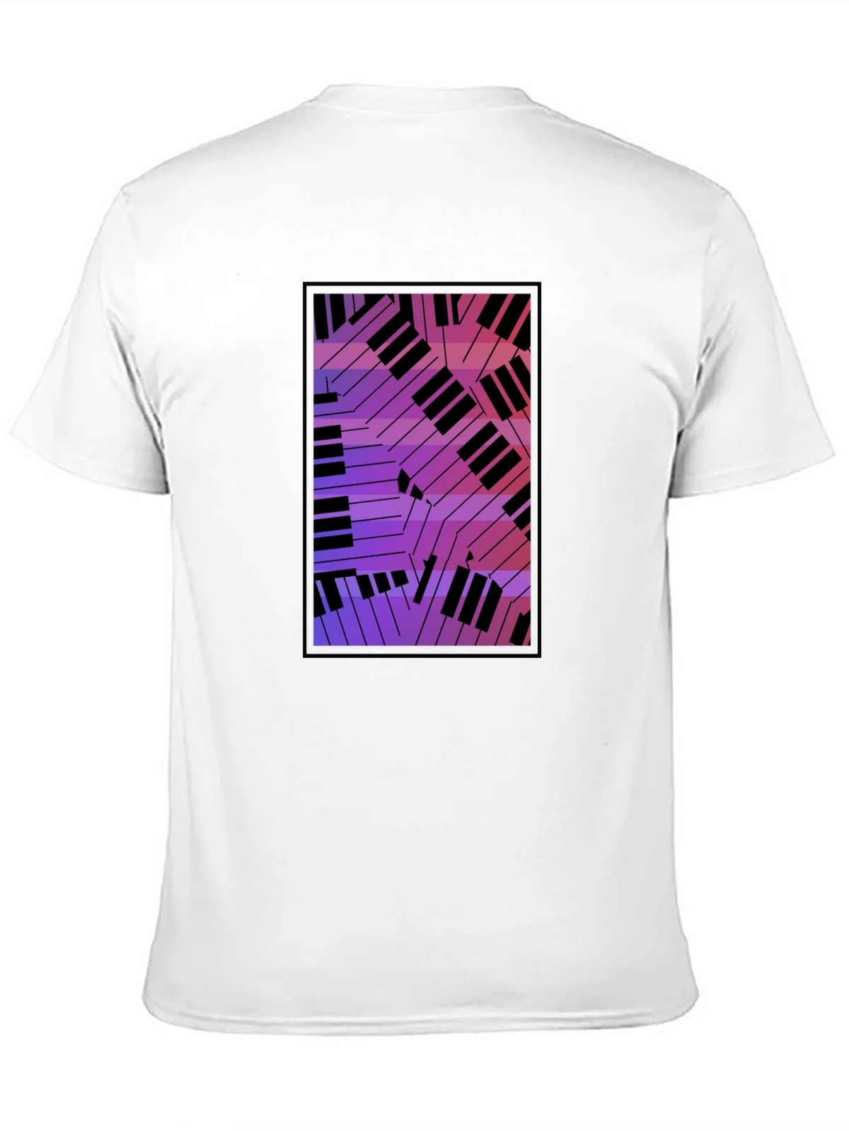 Abstract Piano Keys Graphic Black T-Shirt product image 5
