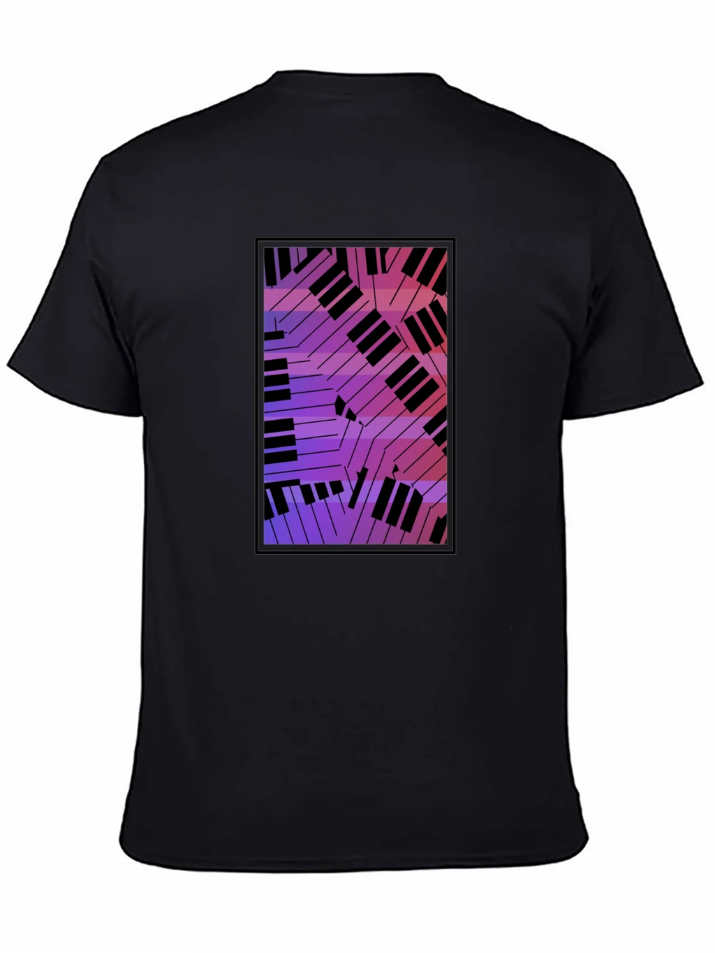 Abstract Piano Keys Graphic Black T-Shirt product image 3