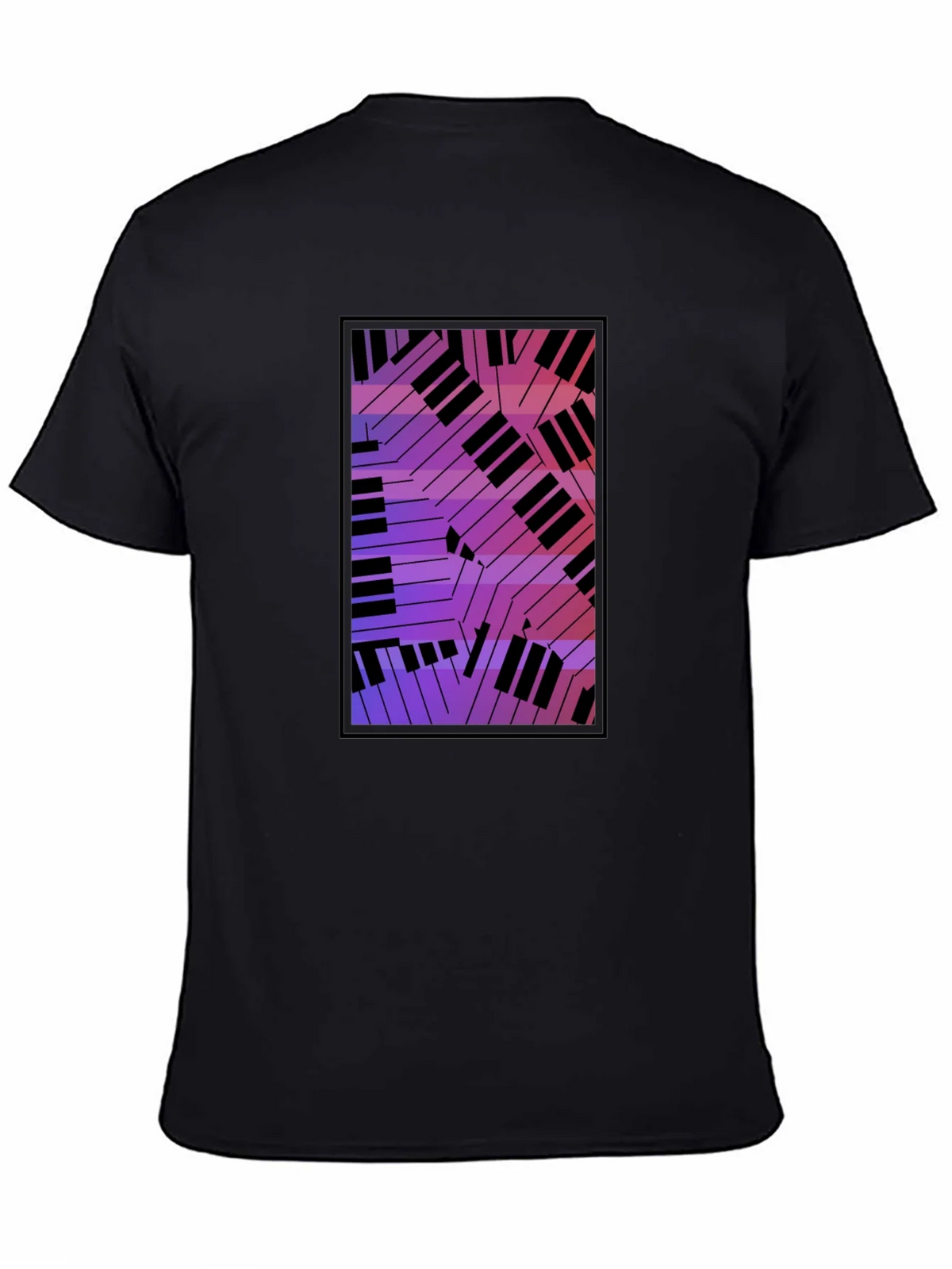 Abstract Piano Keys Graphic Black T-Shirt product image 3