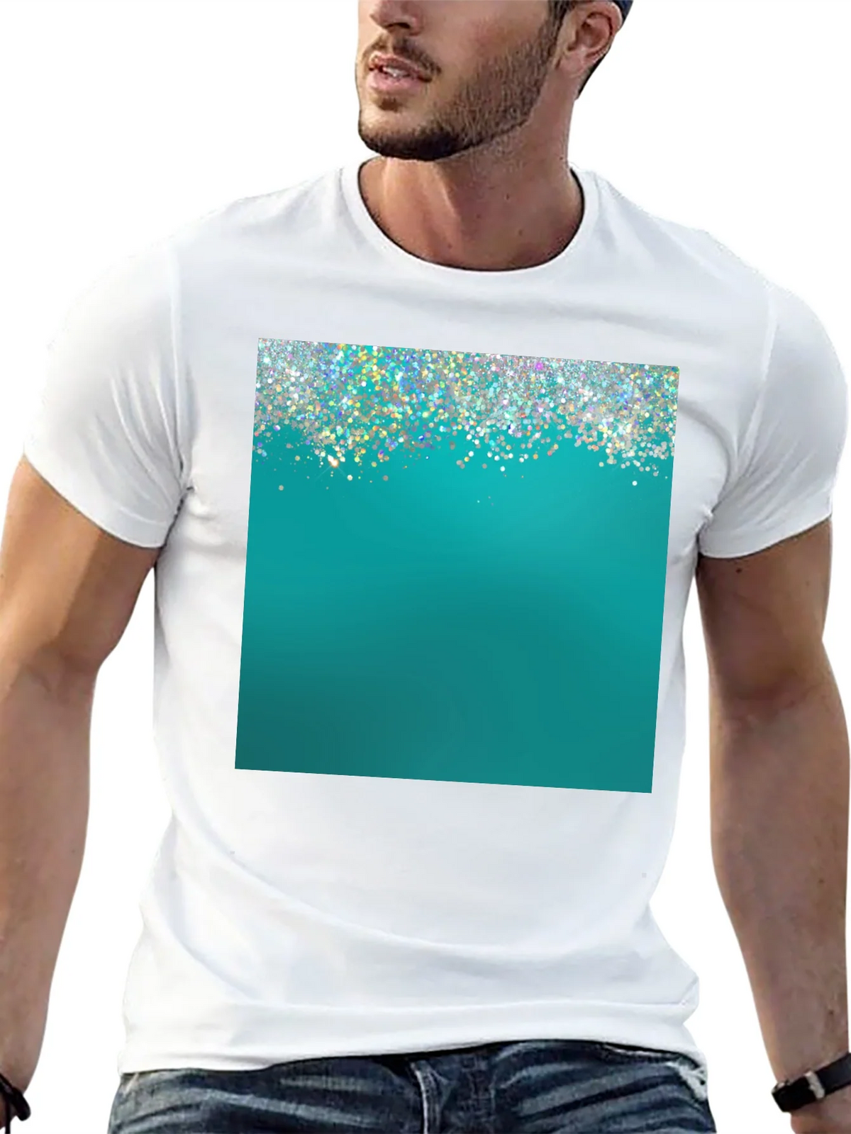 Teal Sparkle Graphic Tee - Modern Style product image 9