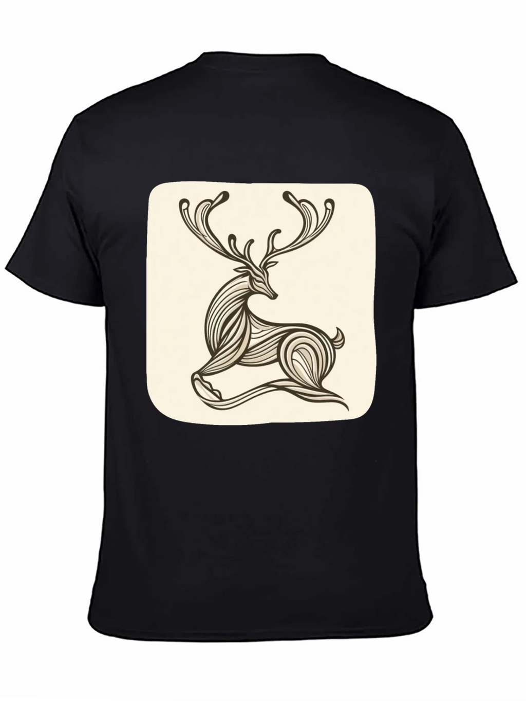Stylish Deer Graphic Tee - Black Cotton Blend product image 4