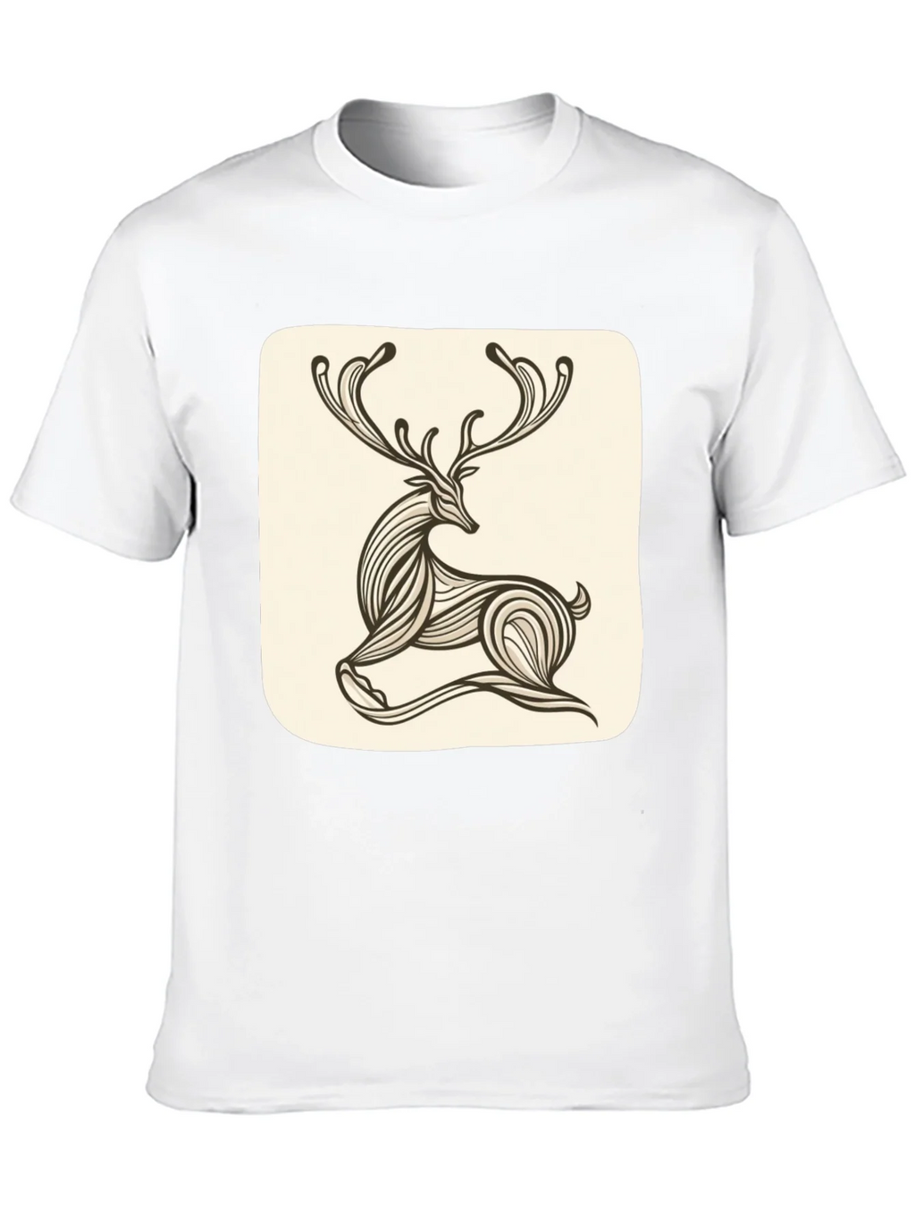 Stylish Deer Graphic Tee - Black Cotton Blend product image 9
