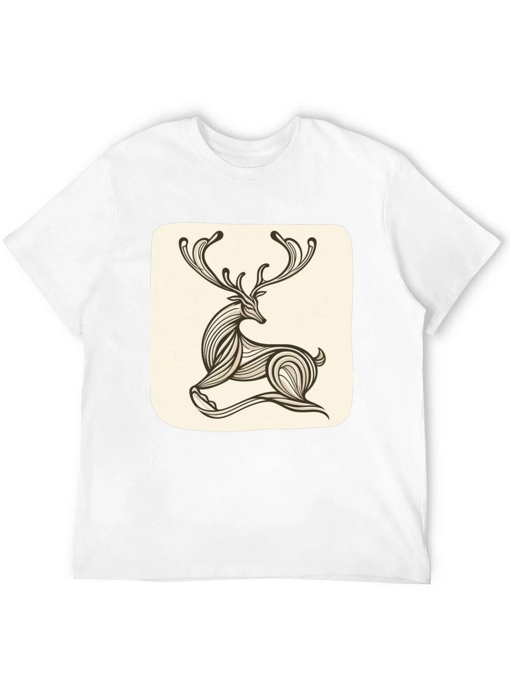 Stylish Deer Graphic Tee - Black Cotton Blend product image 11