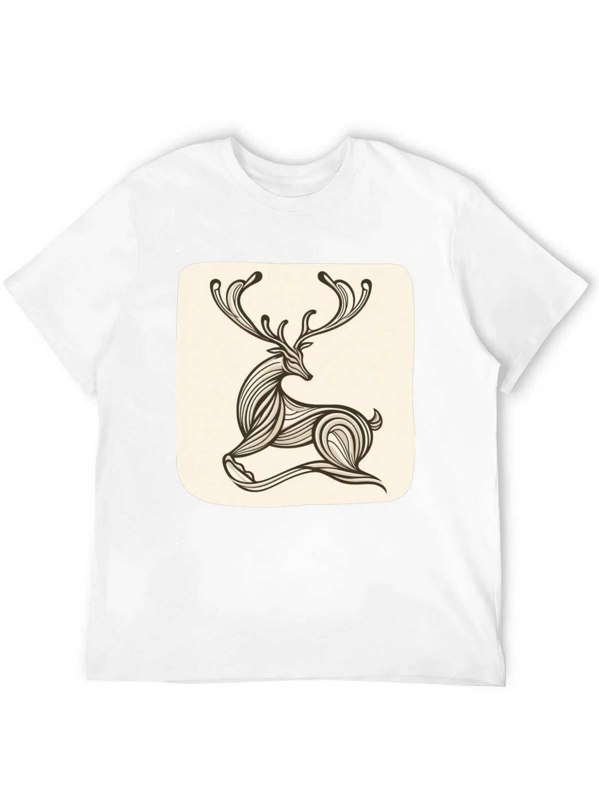 Stylish Deer Graphic Tee - Black Cotton Blend product image 11