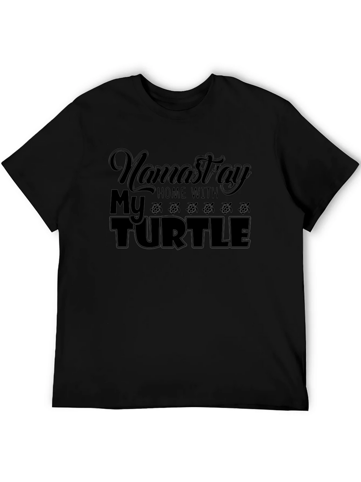 Namastay Home With My Turtle Black T-Shirt product image 5