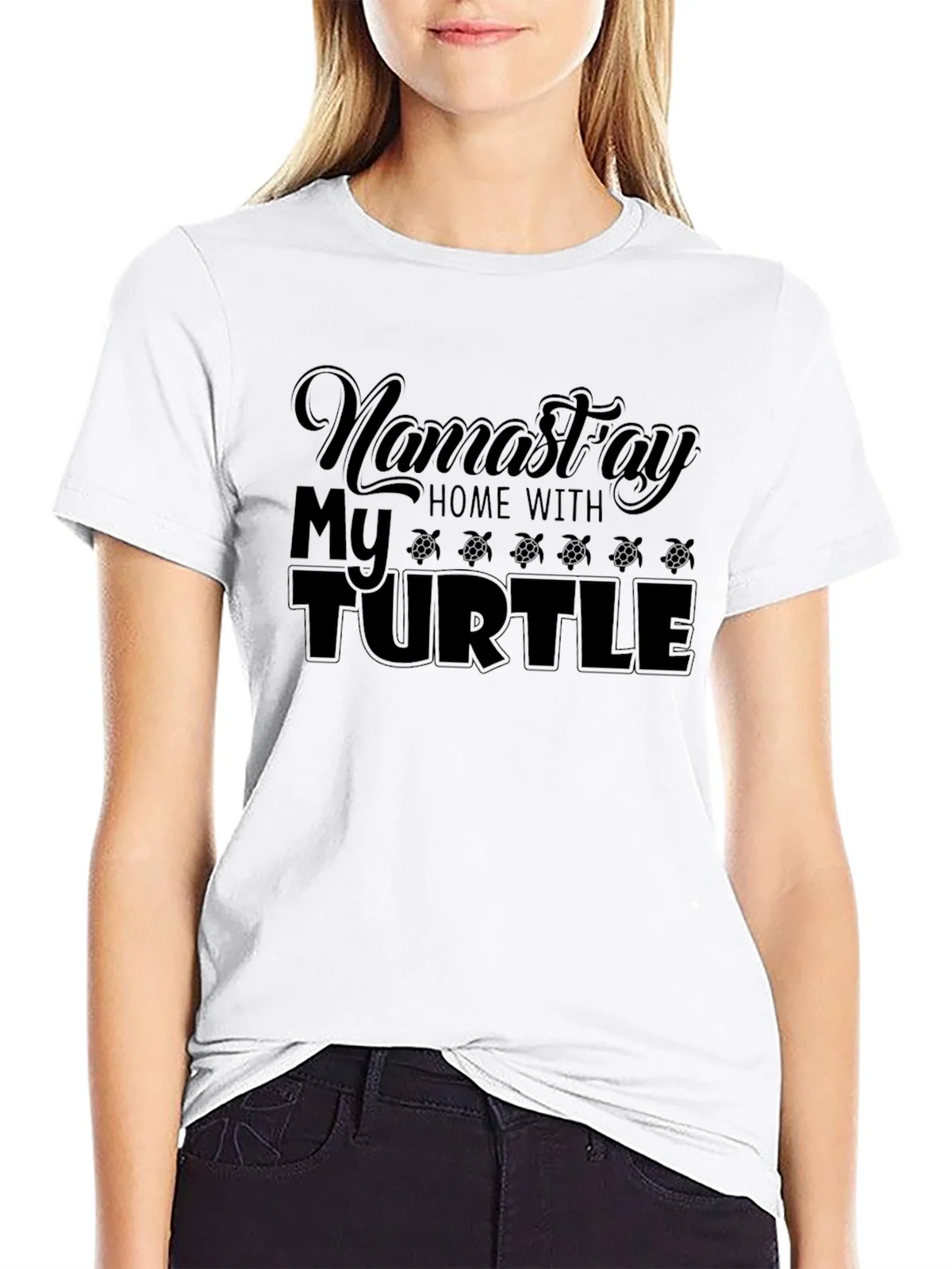 Namastay Home With My Turtle Black T-Shirt product image 8