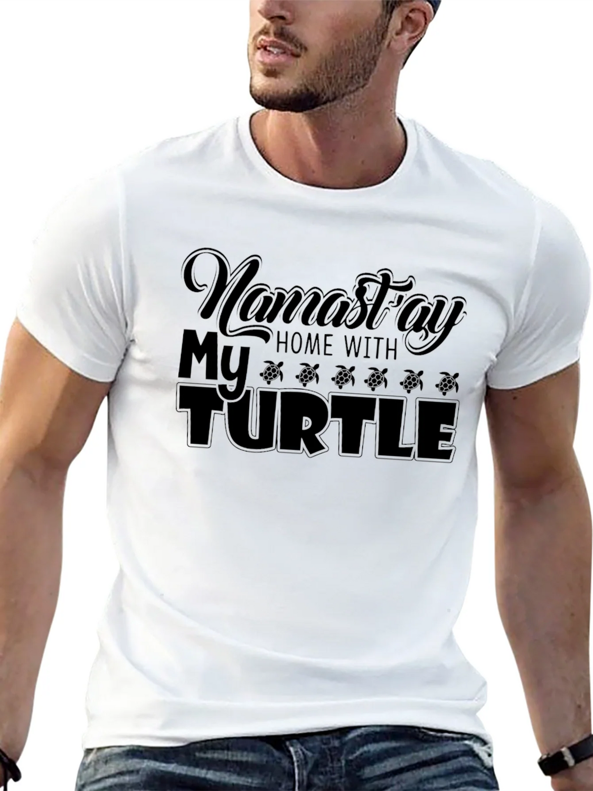 Namastay Home With My Turtle Black T-Shirt product image 12