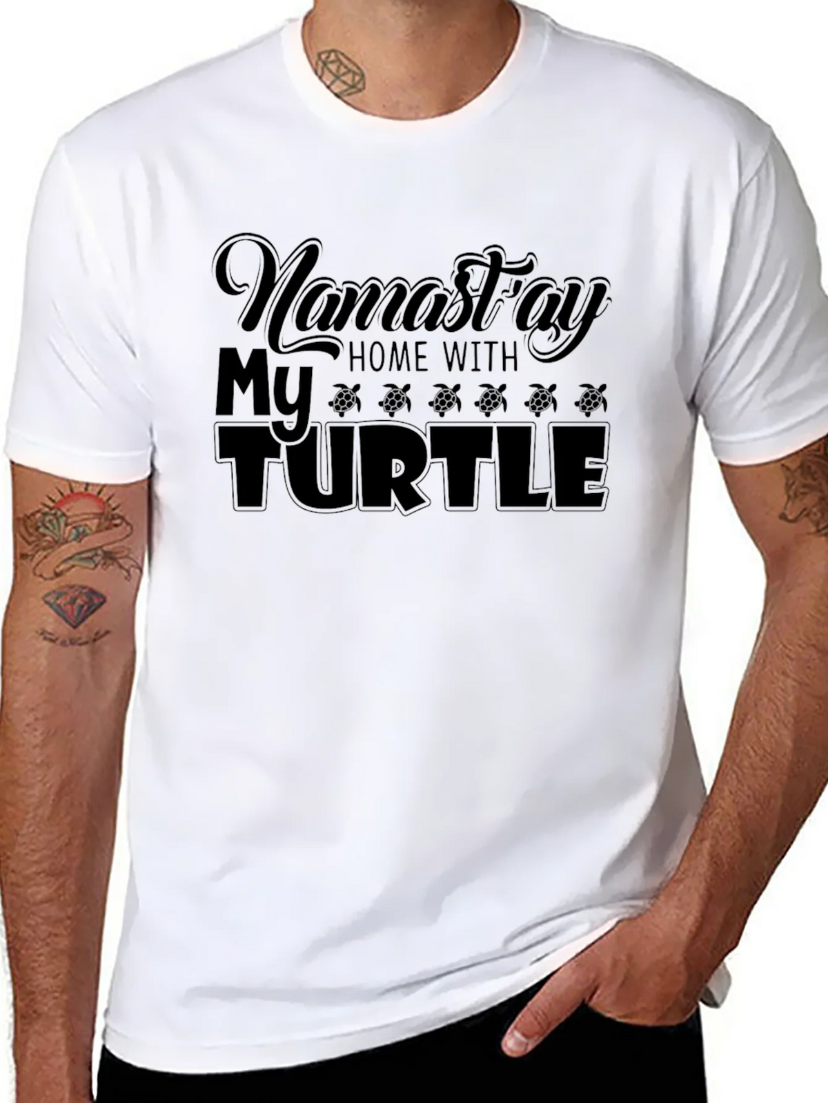 Namastay Home With My Turtle Black T-Shirt product image 7
