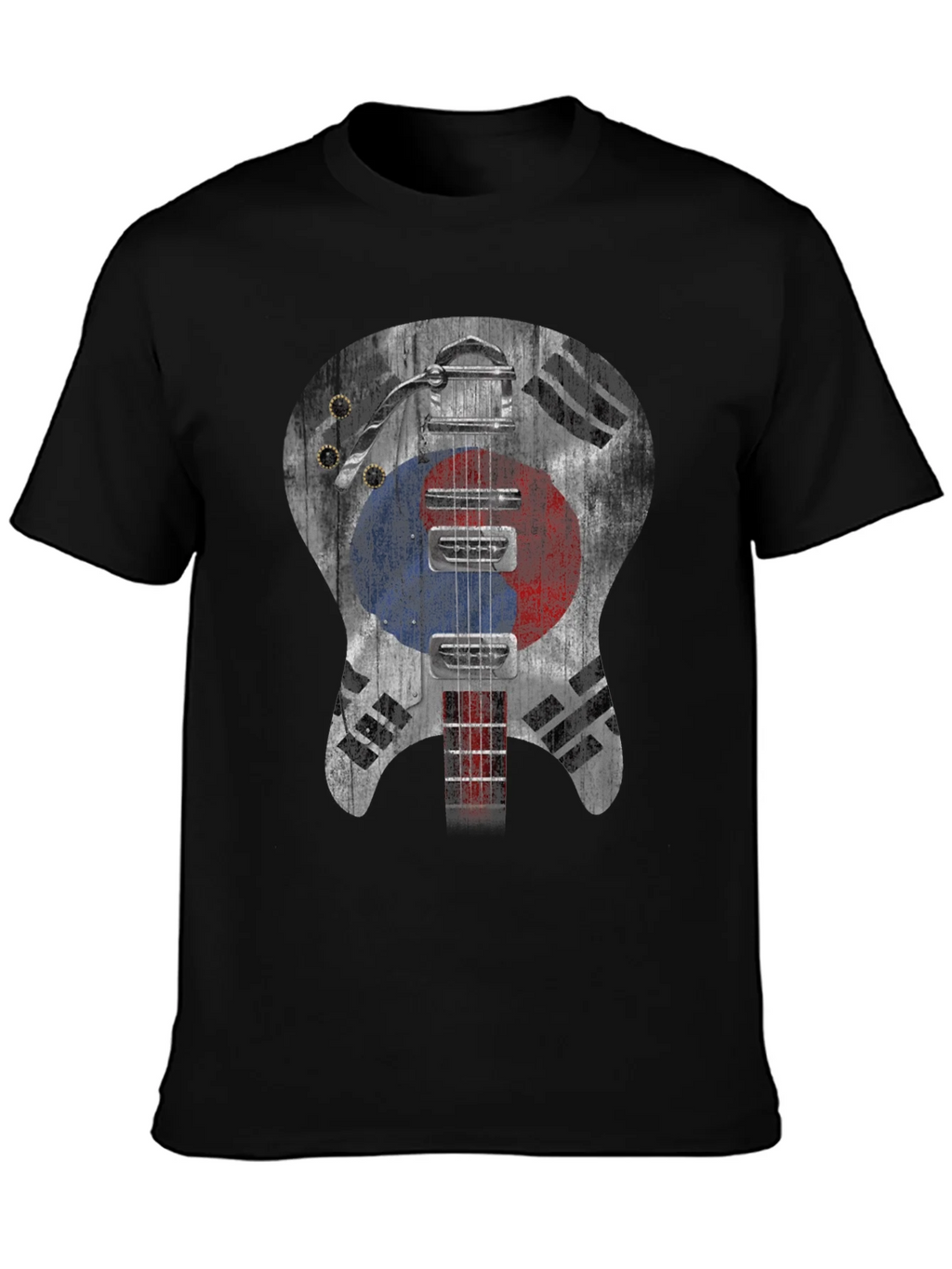 South Korea Flag Guitar Graphic T-Shirt product image 3