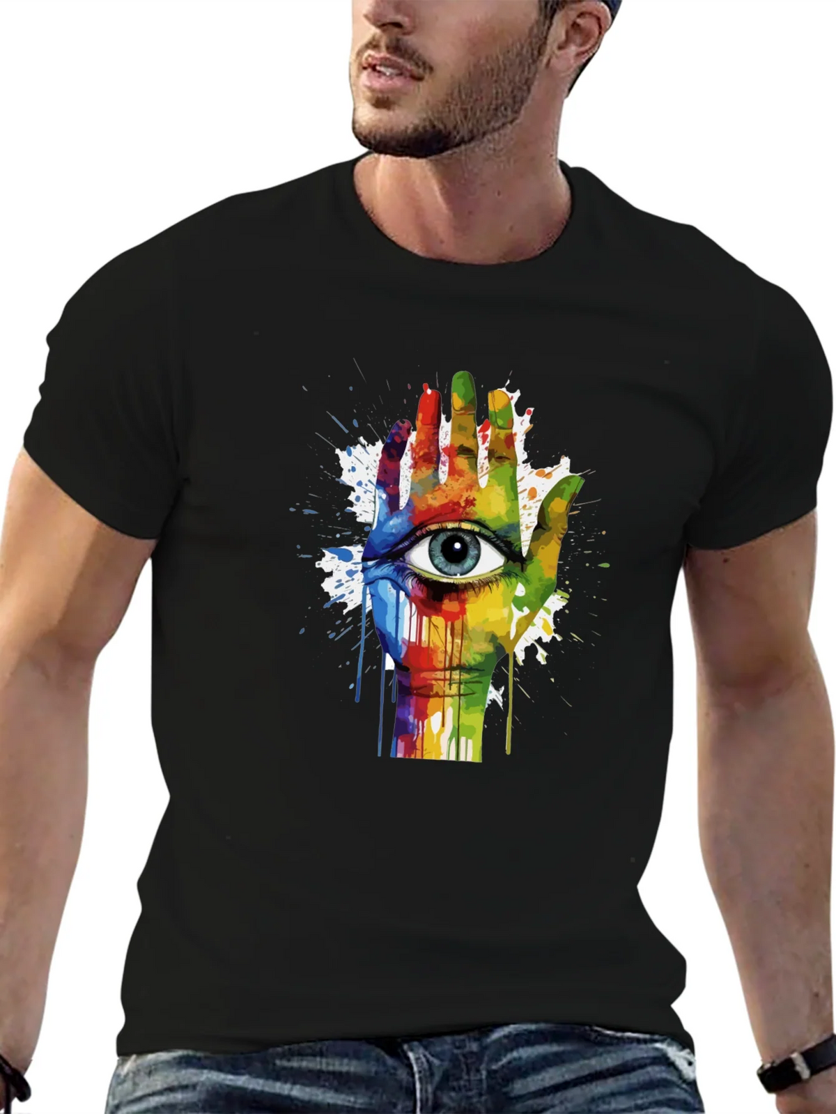 Eye Hand Rainbow Graphic Tee product image 6
