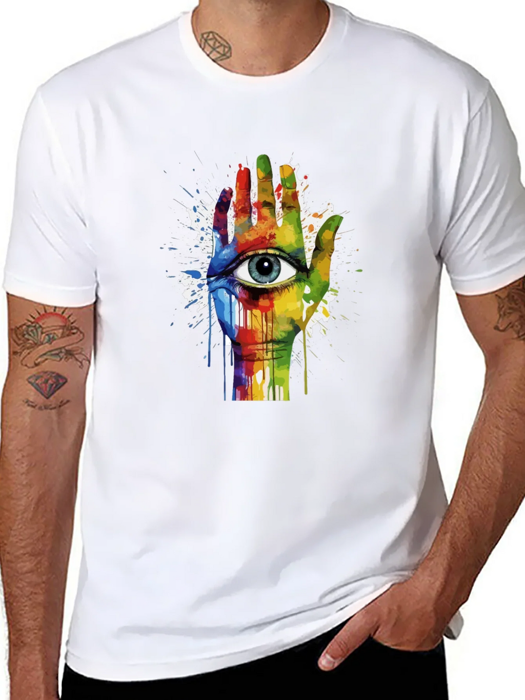 Eye Hand Rainbow Graphic Tee product image 7