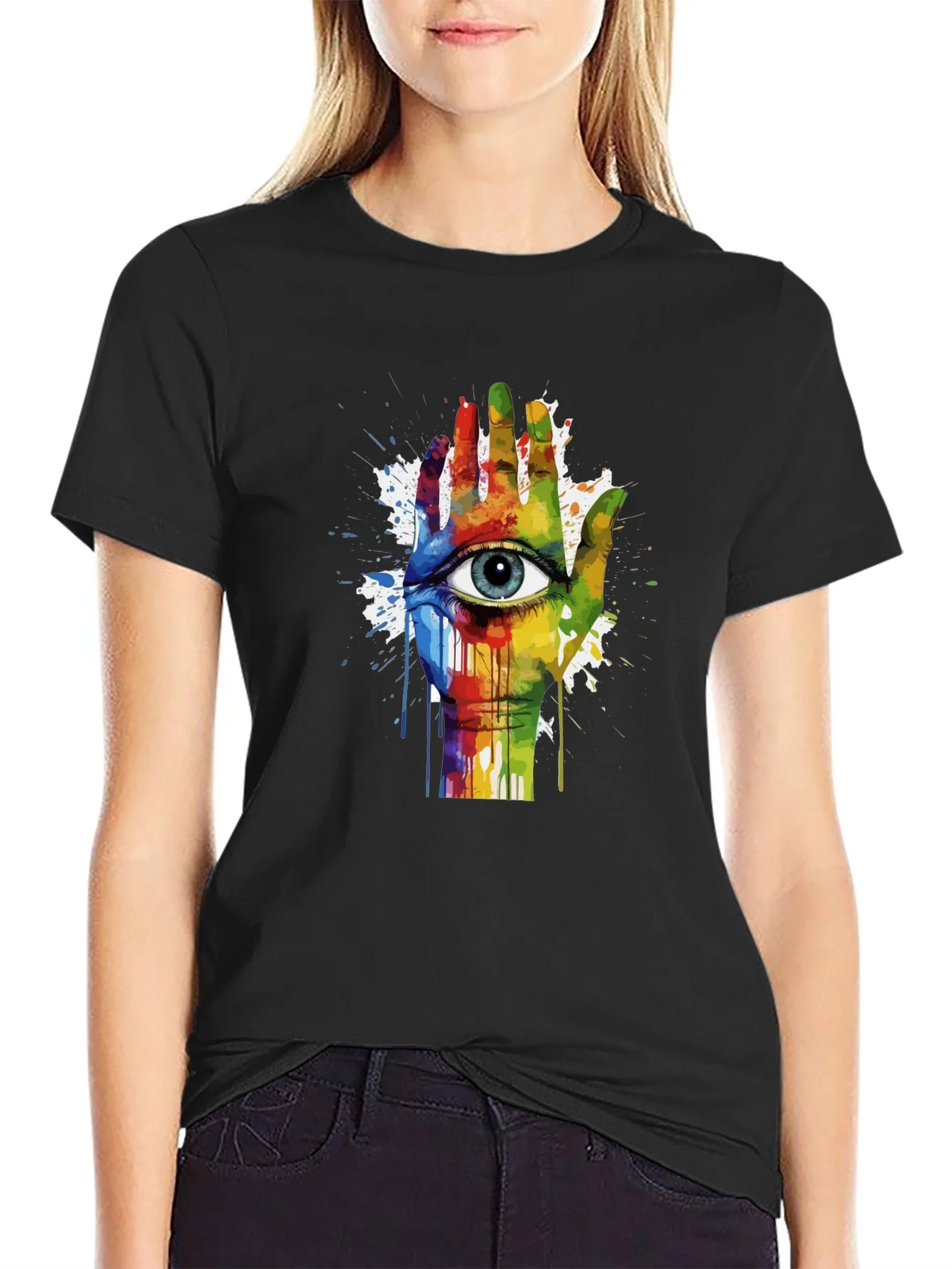 Eye Hand Rainbow Graphic Tee product image 2