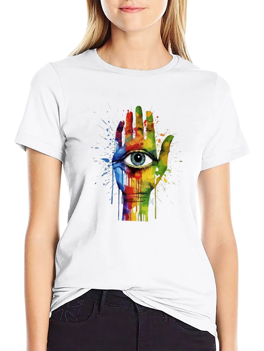 Eye Hand Rainbow Graphic Tee product image 8