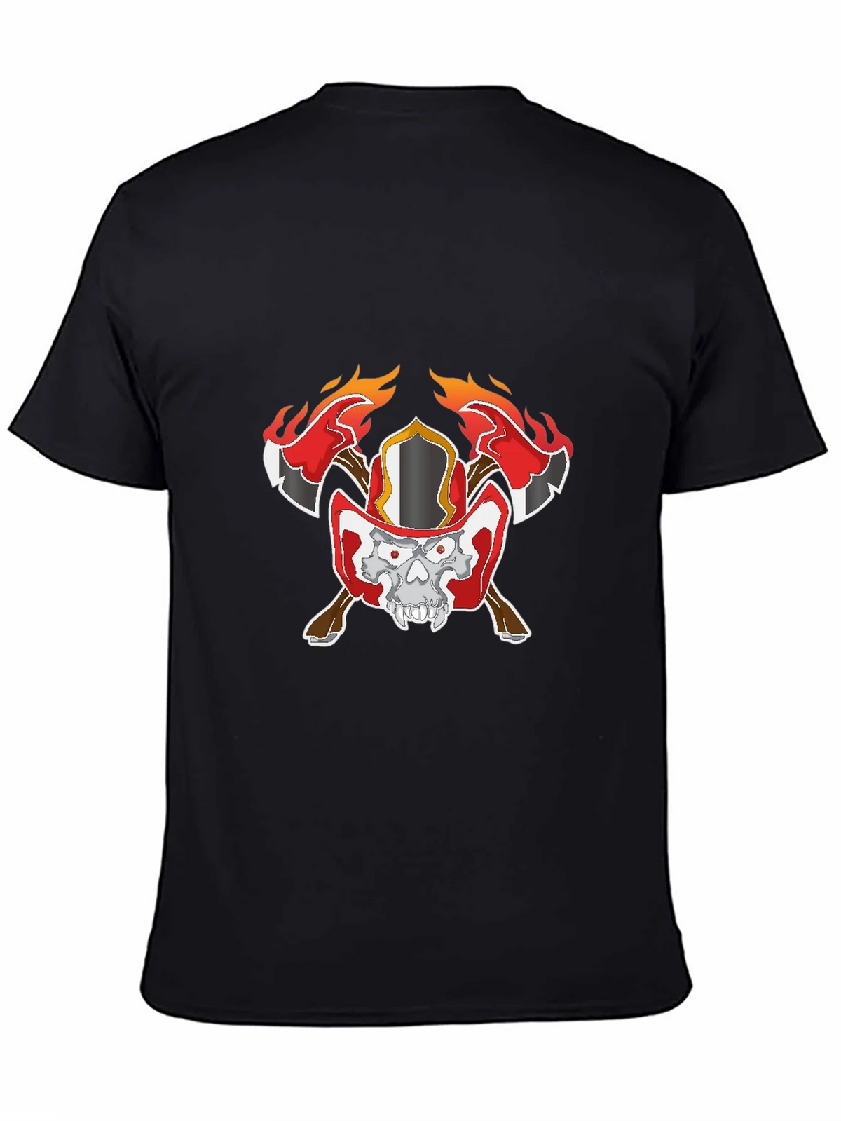 Skull Firefighter Graphic Black T-Shirt product image 4