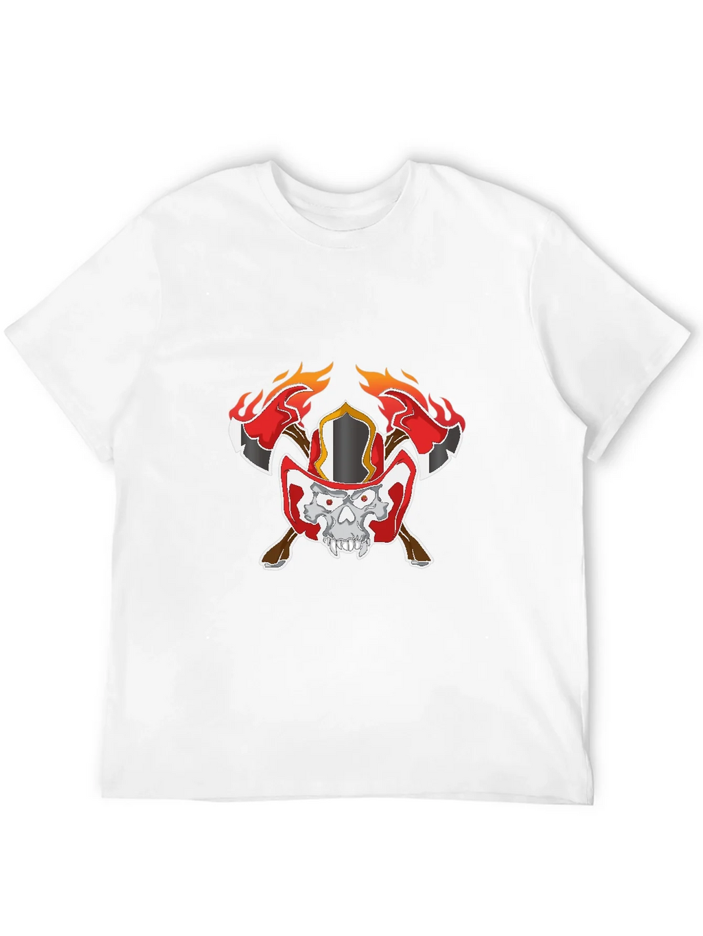 Skull Firefighter Graphic Black T-Shirt product image 11