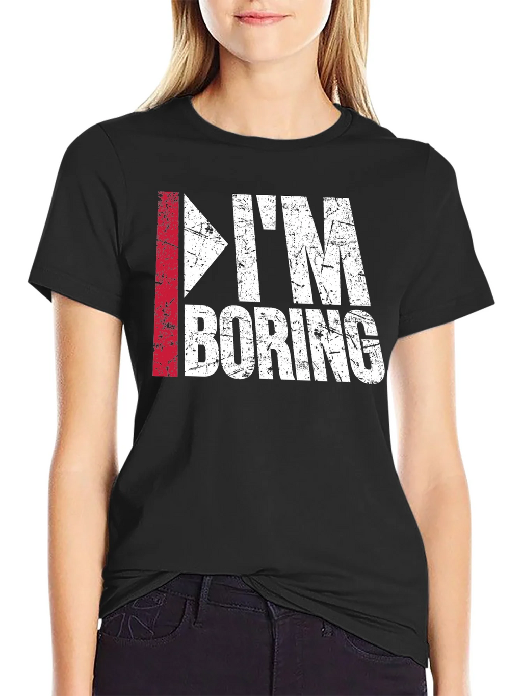Im Boring T-Shirt - Funny Distressed Graphic Tee product image 2