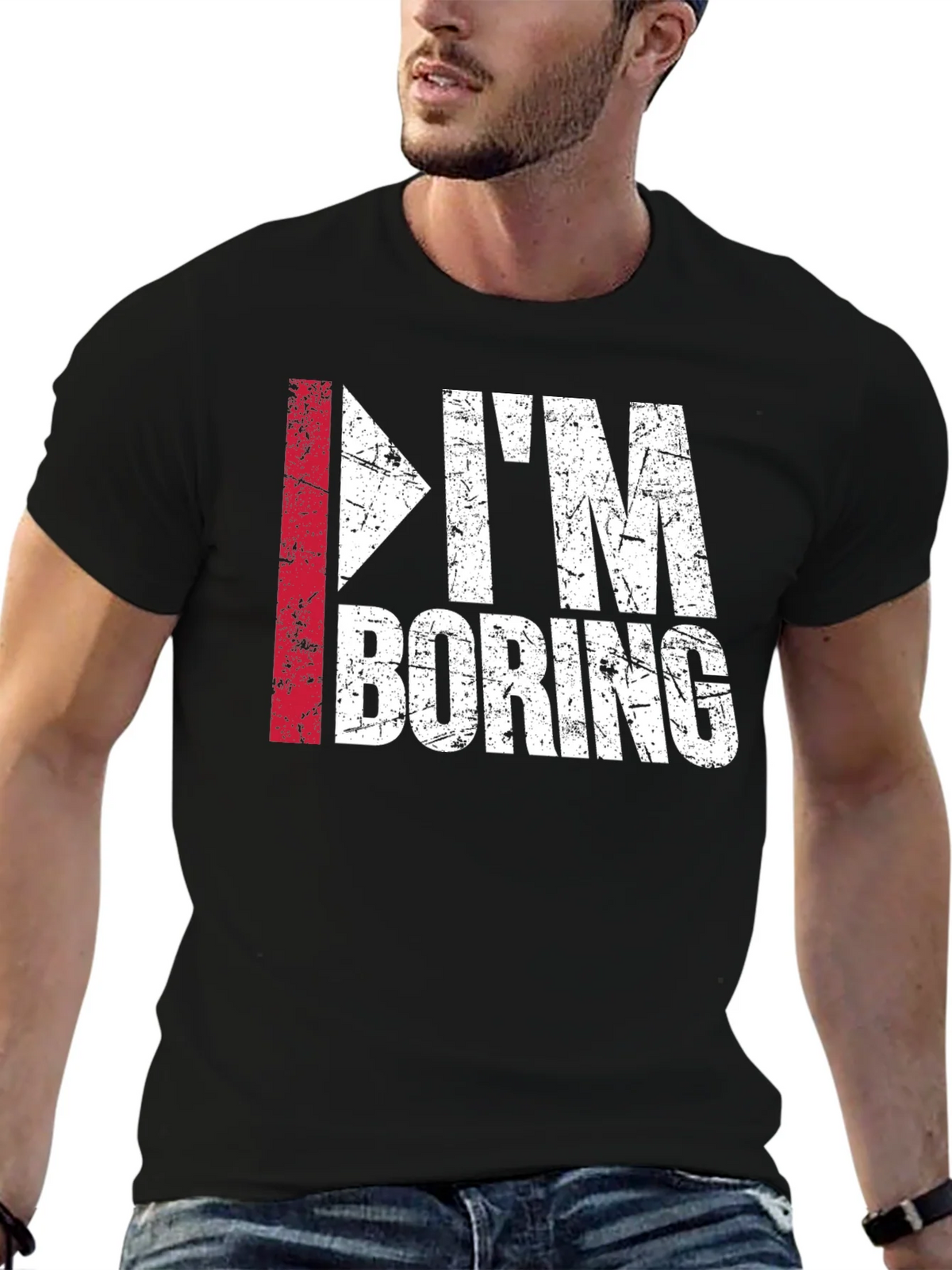 Im Boring T-Shirt - Funny Distressed Graphic Tee product image 6