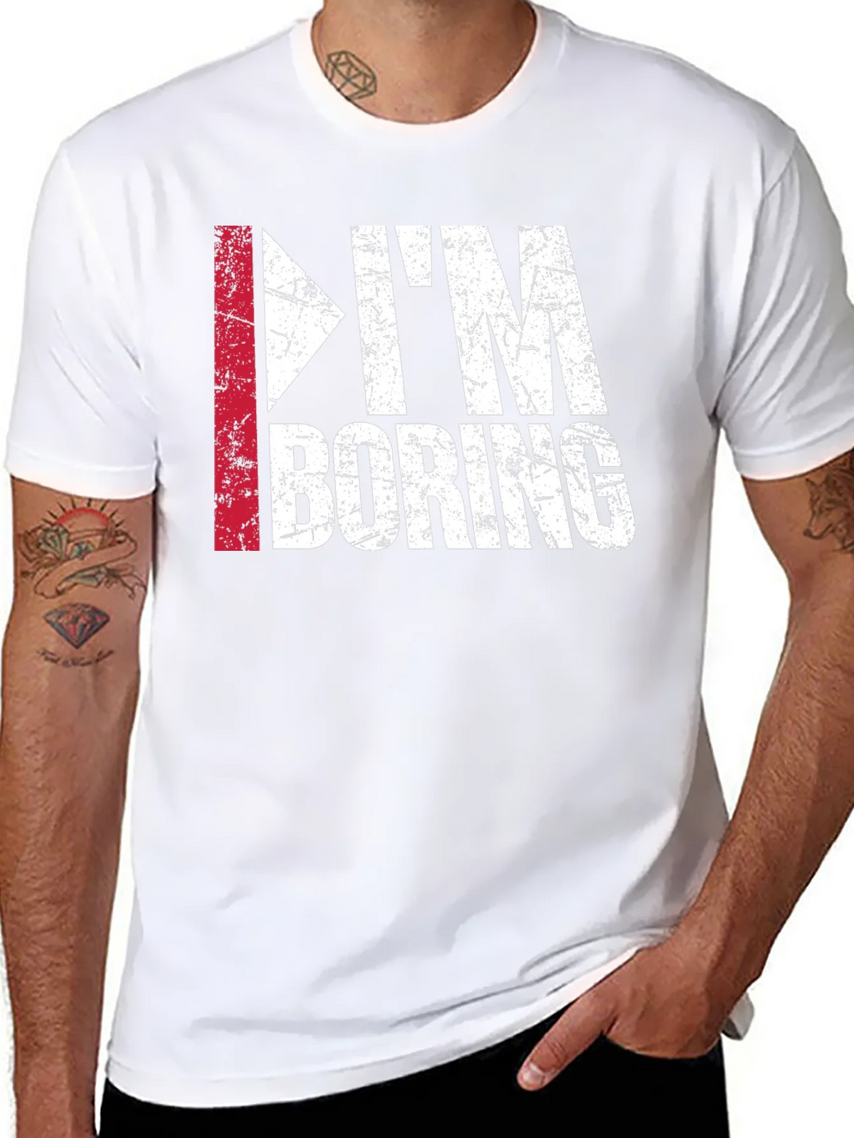 Im Boring T-Shirt - Funny Distressed Graphic Tee product image 7