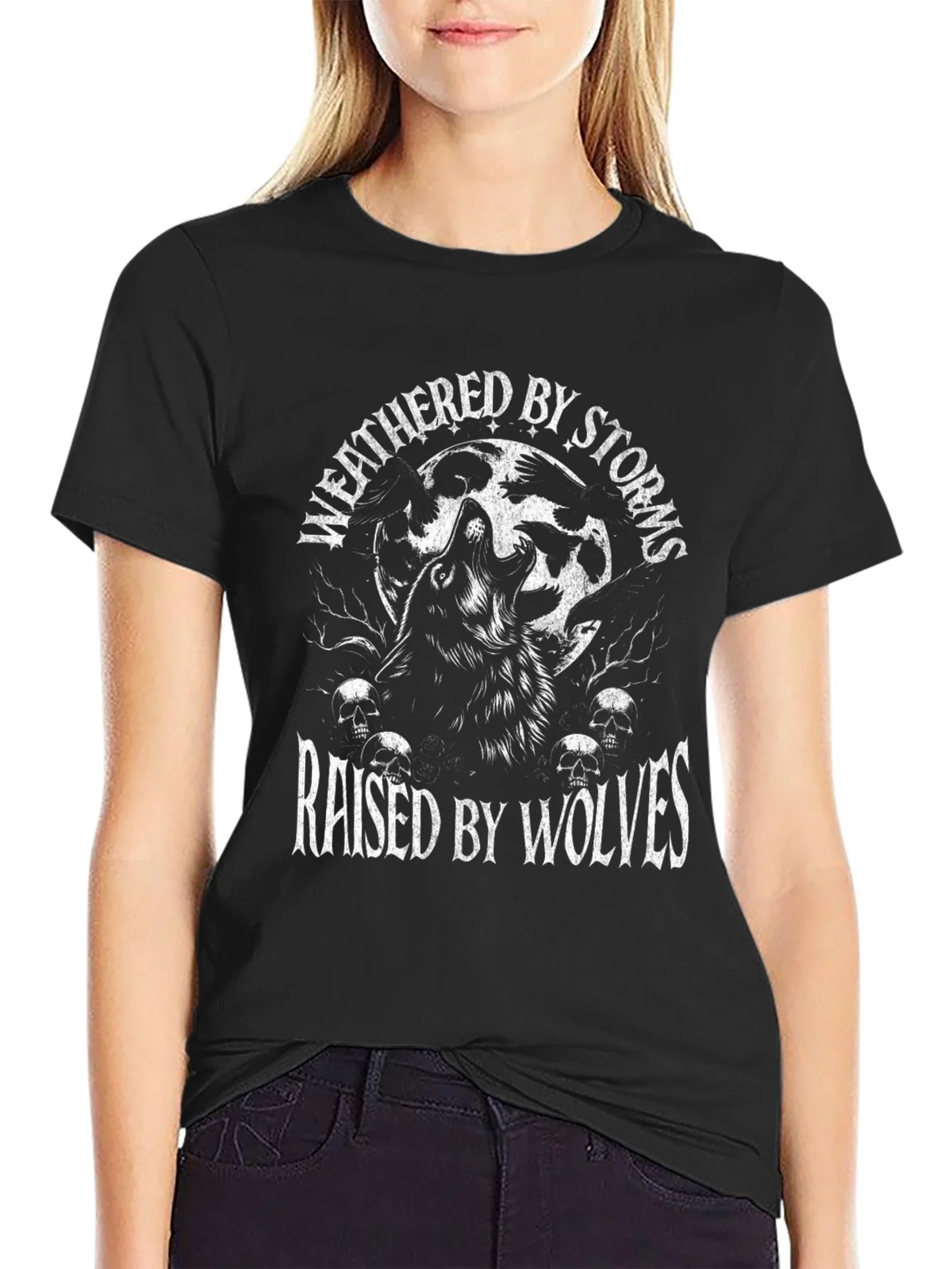 Weathered By Storms Raised By Wolves Graphic T-Shirt product image 2