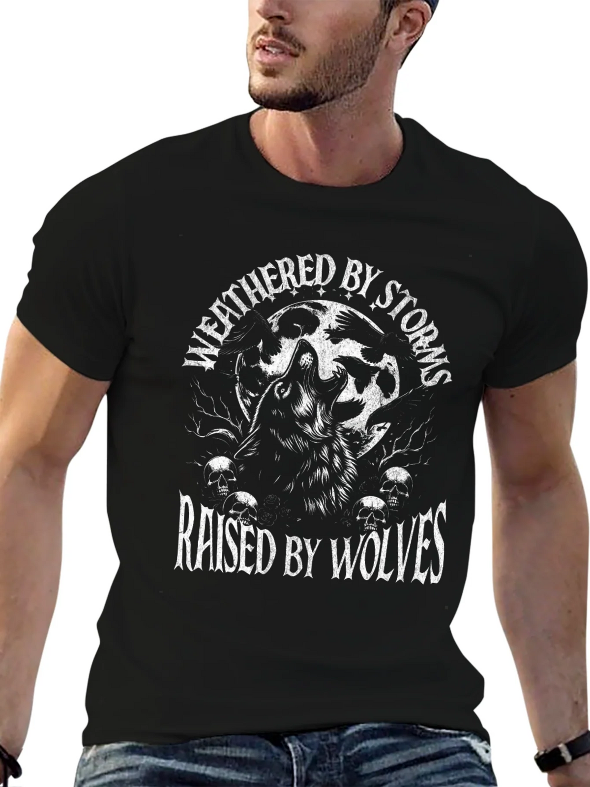 Weathered By Storms Raised By Wolves Graphic T-Shirt product image 6