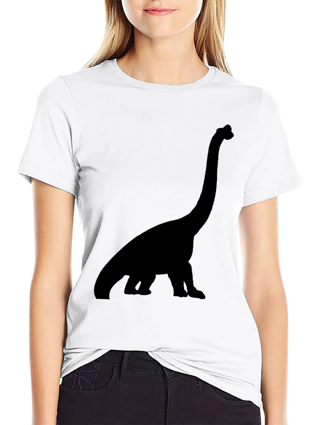Dino Silhouette Tee - Black Cotton Casual Shirt product image 7