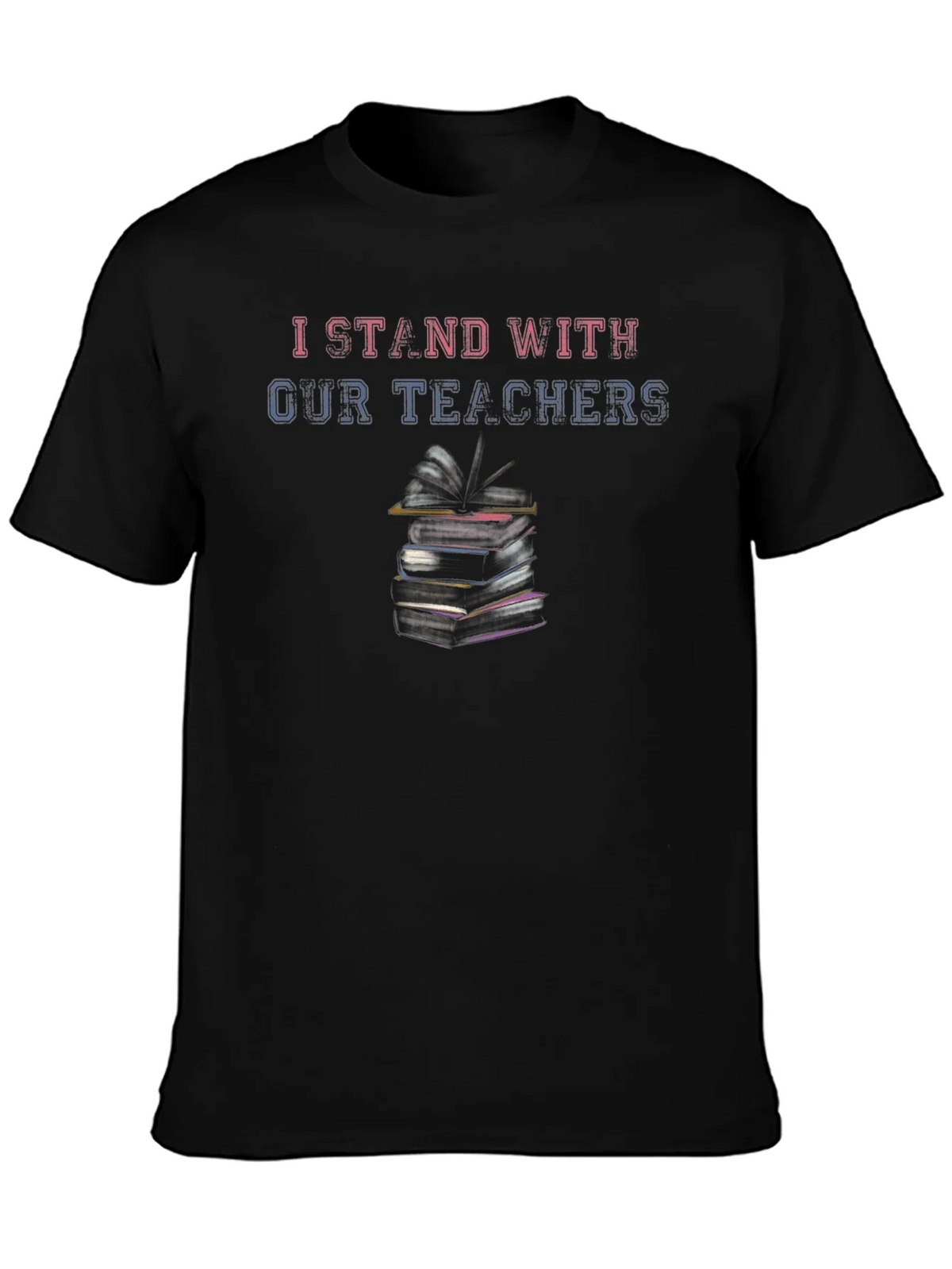 I Stand With Our Teachers Black T-Shirt product image 3